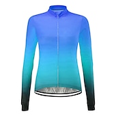 abordables Maillots pour femmes-Femme Maillot Velo Cyclisme manche longue Cyclisme Maillot Top avec 3 poches arrière VTT Vélo tout terrain Vélo Route Résistant aux UV Respirable Séchage rapide Poche arrière Jaune Rose Bleu Roi