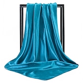 billige skjerf-1 stk 90*90cm ensfarger halsduk hijab skjerf for kvinner silke sateng pannebånd hår skjerf kvinnelige firkantede sjal hodeskjerf for damer