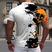 cheap Men&#039;s Vacation Tropical Polo-Men&#039;s Resort Hawaiian Polo Shirts Golf Shirt Short Sleeve Polo Shirts Collared Shirts Casual Beach Wear Vacation Wear Tropical Wear Party Outfits 3D Print Quarter Zip Polo White Blue Purple