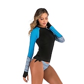 preiswerte Hautausschlagswächter-Damen Rash Guard Badeanzug Bikini, Zweiteiler UV-Sonnenschutz UPF50+ Atmungsaktiv Langarm Bademode Badeanzug 2 teilig Schwimmen Surfen Strand Wassersport Bedruckt Sommer Frühling