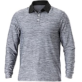 preiswerte Klassisches Poloshirt für Herren-Herren Poloshirt Golfhemd Casual Täglich Polo-Kragen Klassisch Langarm Sport Modisch Feste Farbe Knopf vorne Button-Down Frühling &amp; Herbst Regular Fit Wein Weiß Blau Grau Poloshirt