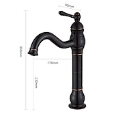 cheap Classical-Bathroom Sink Faucet,Single Handle Rose Gold/Black/Brushed Gold/ Brass/Rustic Nickel One Hole Widespread Electroplated Faucet with Hot and Cold Water