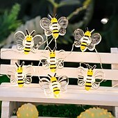 Недорогие Питание от батареек-уличные пчелиные гирлянды 3 м 30 светодиодов садовые праздничные украшения огни на батарейках свадьба сад газон цветы домашний декор патио