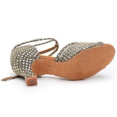 Per donna Scarpe per balli latini Scarpe da ballo Al coperto Professionale Chacha Paillettes cristallo glitterato ingioiellato Soletta più morbida Tacco alto Punta tonda Fibbia Per adulto Marrone economico Scarpe per balli latini-Per donna Scarpe per balli latini Scarpe da ballo Al coperto Professionale Chacha Paillettes cristallo glitterato ingioiellato Soletta più morbida Tacco alto Punta tonda Fibbia Per adulto Marrone