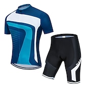 economico Set di abbigliamento da uomo-Per uomo Maglia da ciclismo con pantaloncini Manica Corta Mountain Bike MTB Ciclismo su strada Estate Primavera Blu Giallo Rosso A righe Bicicletta Cuscinetto 3D Asciugatura Rapida Tasca Posteriore