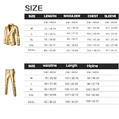 Χαμηλού Κόστους Ενδύματα-Ντίσκο Δεκαετία '80 Παντελόνια Κοστούμια &amp; Σακάκια Lapel Collar Blazer Λαμπερό Μεταλλικό Συμπαγές Χρώμα Απορρίπτω Φανταχτερή Φόρεμα Ανδρικά Αποκριάτικη Στολή Χριστούγεννα Απόκριες Μασκάρεμα