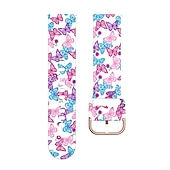 baratos Pulseiras de relógio Fitbit-Pulseira de Smartwatch Compatível com Fitbit Versa 2 / Versa Lite / Versa SE / Versa Silicone Relógio inteligente Alça Impermeável Ajustável Respirável Estampado Floral Substituição Pulseira