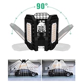 cheap LED Spot Lights-2pcs Garage Light E27 LED Lamp Adjustable Deformable Fan Blades Garage Ceiling Lamp Warage Warehouse Workshop Lights