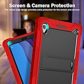 abordables lenovo casos-Tableta Carcasa Funda Para Lenovo Pestaña M10 HD M10 FHD Plus con Soporte Armor Defender Protección resistente Protector de cuerpo completo Color sólido ordenador personal Silicona
