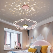 voordelige Kroonluchters-40 cm hanglamp led projector licht romantische bloem design lamp moderne kinderkamer lamp