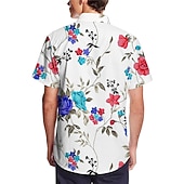 preiswerte Retro Vintage Druck-Herren Blumen Hemd Grafik-Shirt Aloha-Shirt Kurzarm Hemd Umlegekragen Outdoor Strasse Print Weiß Bedruckt Button-Down Bekleidung Modisch Designer Brautkleider schlicht Atmungsaktiv