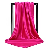 billige skjerf-1 stk 90*90cm ensfarger halsduk hijab skjerf for kvinner silke sateng pannebånd hår skjerf kvinnelige firkantede sjal hodeskjerf for damer