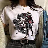 cheap Cartoon &amp; Movie Character Graphic-One Piece Monkey D. Luffy Roronoa Zoro T-shirt Anime Cartoon Anime Harajuku Graphic Kawaii For Couple&#039;s Men&#039;s Women&#039;s Adults&#039; Back To School Hot Stamping