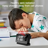 baratos Rádios e Relógios-Relógio despertador inteligente s282a para mesa de despertador de projeção digital led despertador eletrônico com projetor de tempo de projeção quarto modo de cabeceira