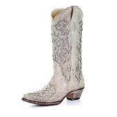 levne Cowboy &amp; Western Boots-dámské vintage westernové kovbojské boty zdobené drahokamy, vyšívaný kožený design pro svatby a zvláštní příležitosti