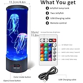 voordelige Oceaan Golf &amp; Water Rimpeling-Licht Meerderfiisos Lava Lamp Medusa Lamp met 16 Kleurveranderende Lichten Medusa Tank Tafel Lamp Medusa Aquarium Nachtlamp Thuis Kantoor Kamer Bureau Decor Lamp Stemming Licht voor Ontspanning