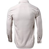 preiswerte Businesshemden für Herren-herren hemd einfarbig turndown party täglich button-down langarm tops lässig modisch bequem weiß schwarz grau
