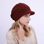 preiswerte Hüte-warme Strickmütze Winterfrauen solide Mütze Outdoor winddichter Gehörschutz Skifahren Wandern Mädchen Mützen