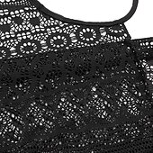 economico Prendisole-Per donna Normale Costumi da bagno Prendisole Abito da spiaggia Costume da bagno Lacci Pizzo Scollatura posteriore Uncinetto Strappato Tinta unica Con bretelline Festività Sensuale Costumi da bagno