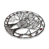 preiswerte Außenwandbehänge-Lebensbaumring aus Metall, schmiedeeiserner Ring des Lebens, Gartenhandwerk, Wanddekoration, Terrasse, Hof, Handwerkszubehör