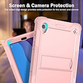 abordables lenovo casos-Tableta Carcasa Funda Para Lenovo Pestaña M10 HD M10 FHD Plus con Soporte Armor Defender Protección resistente Protector de cuerpo completo Color sólido ordenador personal Silicona