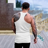billiga Gym-toppar-Herr Linne Undertröjor Ärmlös tröja Wifebeater skjorta Ärmlös Rund hals Sommar Slät Sport Mode Lättvikt Semester Ledigt Helgdag Svart Vit Rubinrött Topp t-shirt för män