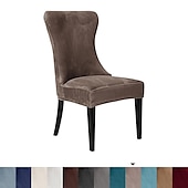 cheap Dining Chair Cover-Stretch Armless Wingback Chair Cover Armchair Cover Reusable Wingback Side Chair Velvet Slipcovers Accent Chair Covers for Dining Room Banquet Home Decor