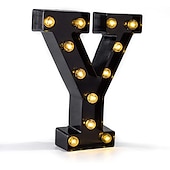 economico Luci decorative-luci a led per alfabeto e marquee arabe, lettere nere alimentate a batteria led per eventi, matrimoni, feste, compleanni, casa, bar, nuovo design, nero fresco