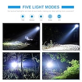 preiswerte Taschenlampen-LED-Taschenlampe ultrahelle Taschenlampe l2 / v6 Campinglicht 5 Schaltmodi wasserdichtes zoombares Fahrradlicht Verwendung 18650 Batterie