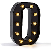 economico Luci decorative-luci a led per alfabeto e marquee arabe, lettere nere alimentate a batteria led per eventi, matrimoni, feste, compleanni, casa, bar, nuovo design, nero fresco