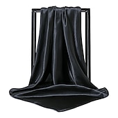 billige skjerf-1 stk 90*90cm ensfarger halsduk hijab skjerf for kvinner silke sateng pannebånd hår skjerf kvinnelige firkantede sjal hodeskjerf for damer