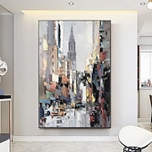 cheap Landscape Paintings-Mintura Handmade City Landscape Oil Painting On Canvas Wall Art Decoration Modern Abstract Picture For Home Decor Rolled Frameless Unstretched Painting