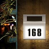 voordelige Wandverlichting buiten-solar huisnummer led adres bord adres plaque roestvrij staal deur nummer licht outdoor waterdichte led huisadres nummer indicator buiten tuin straat decoratie verlichting wandlamp