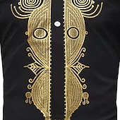 preiswerte afrozentrische Mode-Herren Hemd Moderne afrikanische Outfits Afrikanischer Druck Dashiki Maskerade Erwachsene Hemd Party