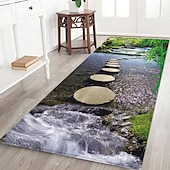 baratos tapetes para sala e quarto-Linda paisagem madeiras tecido de flanela impresso colchão de entrada para casa colchão colchão de banheiro colchão