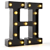 economico Luci decorative-luci a led per alfabeto e marquee arabe, lettere nere alimentate a batteria led per eventi, matrimoni, feste, compleanni, casa, bar, nuovo design, nero fresco