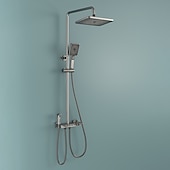 cheap Outdoor Shower Fixtures-Shower Faucet,Rainfall Shower Set Piano Digital Intelligent Brass Bathroom Faucets Hot Cold Waterfall Tap Rainfall Gray/White/Black Shower System