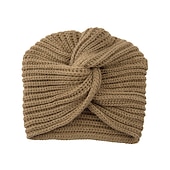 tanie Kapelusze-muslim inner hijab caps bohemia turban cross wrap head indian hat knitting hijab bonnet turbante cap for women wear