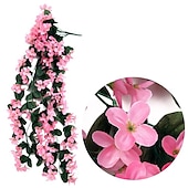 preiswerte Künstliche Pflanzen &amp; Blumen-Lebendiger künstlicher hängender Orchideenstrauß, Simulationsblumenrebe, violette hängende Blumenrebe, Wandbehang, Orchideen-Hängekorb, Blumenbalkon, Heimdekoration, Blumenwand für Hochzeit, Gartendekoration
