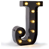 economico Luci decorative-luci a led per alfabeto e marquee arabe, lettere nere alimentate a batteria led per eventi, matrimoni, feste, compleanni, casa, bar, nuovo design, nero fresco