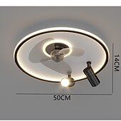 economico Lampade da soffitto con dimmer-Plafoniere Led Moderne Semplice Creativo Ristorante Lampada Nordic Rotonda Intelligente Faretto Ventilatore Lampada