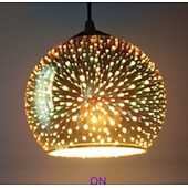 abordables Luces de isla-Lámpara colgante de 20 cm led diseño único lámpara colgante 3d vidrio estilo moderno galvanizado 220-240v