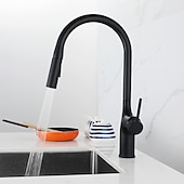 cheap Kitchen Faucets-Kitchen faucet - Single Handle One Hole Electroplated / Painted Finishes Pull-out / Pull-down / Standard Spout / Tall / High Arc Centerset Modern Contemporary Kitchen Taps