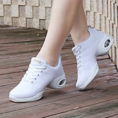 voordelige Danssneakers-ademende mesh danssneakers voor dames met vetersluiting en luchtkussenzolen – perfect voor zumba-, jazz- en fitnesstrainingen