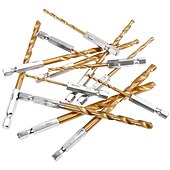 お買い得  ドリルビットセット-13pcツイストドリルビットhss高速度鋼チタンコーティングドリルビットセット1/4六角シャンク1.5-6.5mm六角形ハンドルツイストドリル