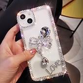 Недорогие Чехлы для iPhone-Чехол для iPhone 16e iPhone 15 Pro Max Plus iPhone 14 13 12 11 Pro Max Mini X XR XS Max 8 7 Plus Защитный чехол кристально чистый для женщин девочек блестящий блестящий ударопрочный бабочка с