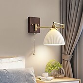 economico Luci da parete-applique da parete per interni moderne in stile nordico led swing armcamera da letto applique da parete in rame 220-240v