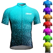 abordables Maillots pour hommes-Homme Maillot Velo Cyclisme Manche Courte Cyclisme Maillot Top avec 3 poches arrière VTT Vélo tout terrain Vélo Route Respirable Séchage rapide Evacuation de l&#039;humidité Bandes Réfléchissantes Jaune