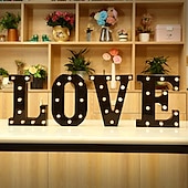 economico Luci decorative-luci a led per alfabeto e marquee arabe, lettere nere alimentate a batteria led per eventi, matrimoni, feste, compleanni, casa, bar, nuovo design, nero fresco