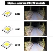 preiswerte Taschenlampen-LED-Taschenlampe ultrahelle Taschenlampe l2 / v6 Campinglicht 5 Schaltmodi wasserdichtes zoombares Fahrradlicht Verwendung 18650 Batterie